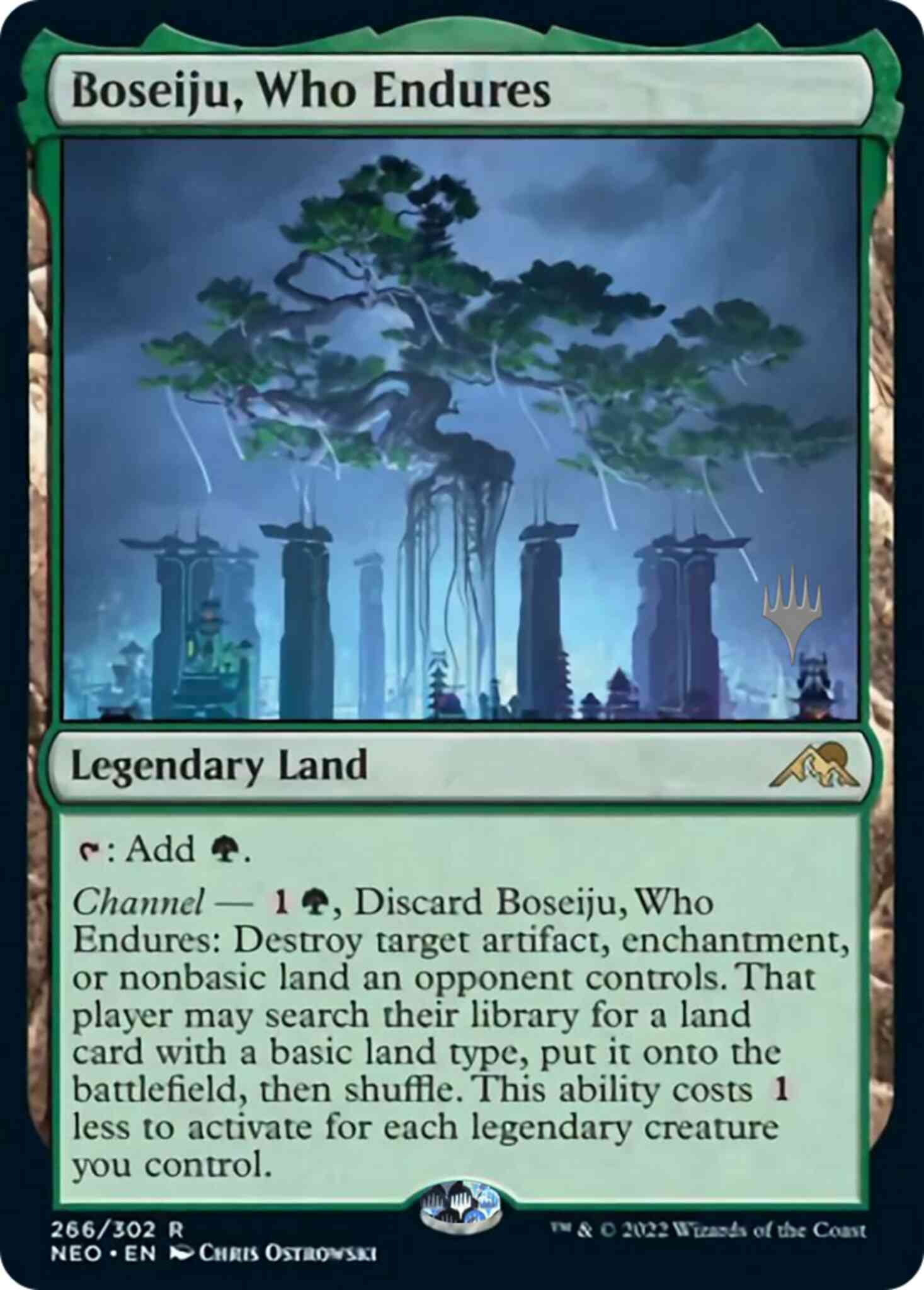 Boseiju, Who Endures [Promo Pack] [266p] [Kamigawa: Neon Dynasty: Promos] [Non-Foil]