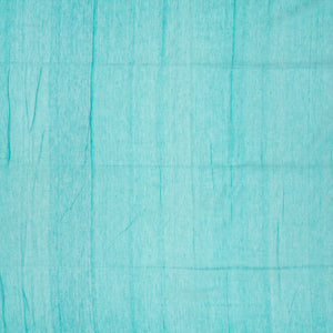 Turquoise Handloom Bengal Cotton Saree With Floral Buttas