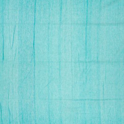 Turquoise Handloom Bengal Cotton Saree With Floral Buttas