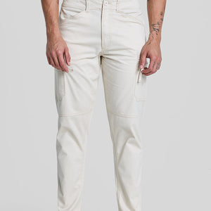 Off White Slim Fit Cargo Pants
