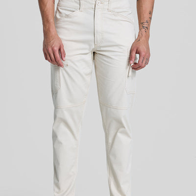Off White Slim Fit Cargo Pants