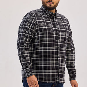 Charcoal Grey Checks Regular Fit Shirt