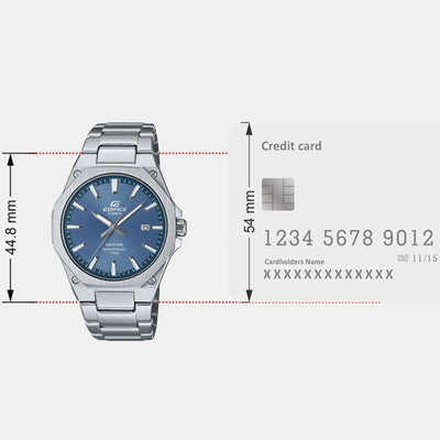Edifice Men Quartz Blue Dial Analog Stainless Steel Watch ED602