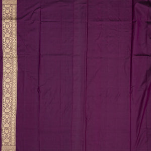 Magenta Handloom Banarasi Silk Saree With Diagonal Floral Vine Motifs