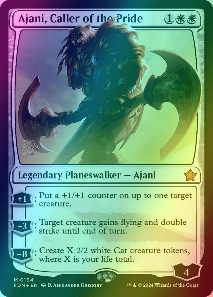 Ajani, Caller of the Pride [134s] [Prerelease] [Foundations: Promos] [Foil]