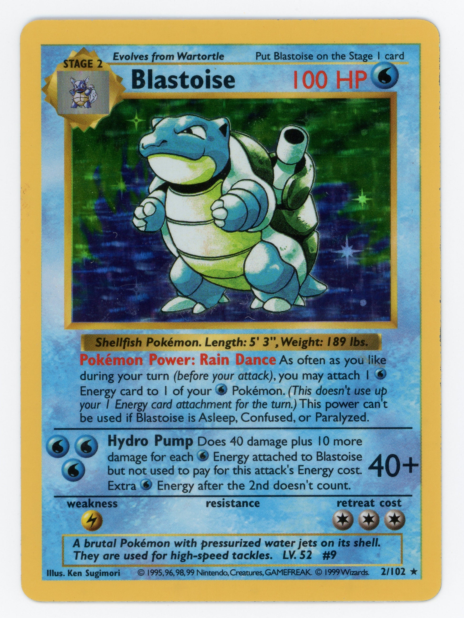 Blastoise - 2/102 - Rare - Shadowless - Holo - Scan 14612