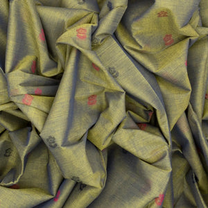 Grey Rasipuram Cotton Saree With Floral Buttas