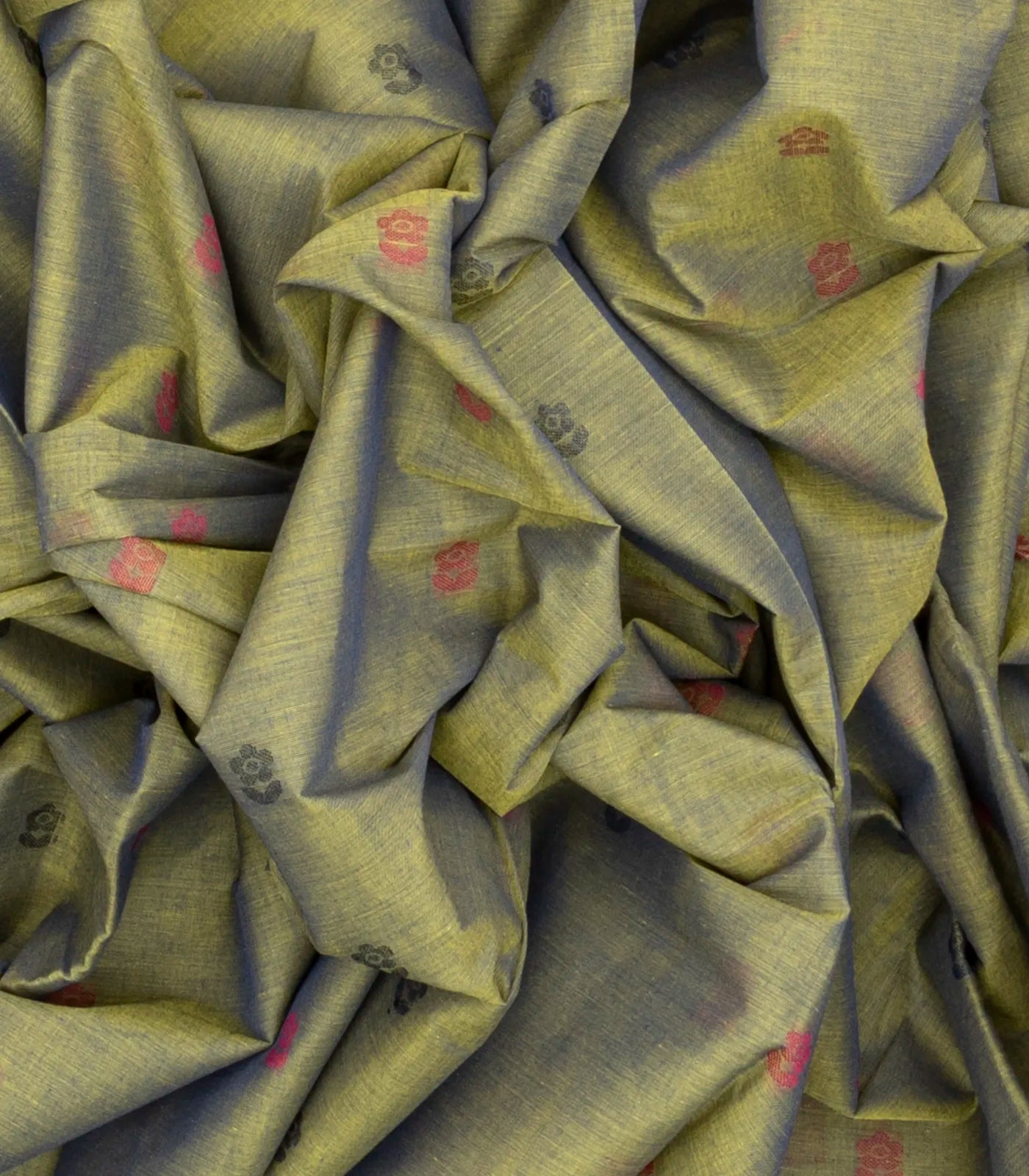 Grey Rasipuram Cotton Saree With Floral Buttas