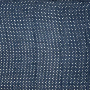 Indigo Woven Jaipur Cotton Saree With Printed Brown Floral Motifs