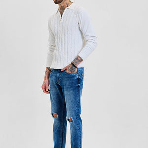 Blue Distressed Skinny Fit Jeans