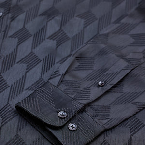 Black Self-Design Shirt