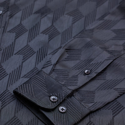 Black Self-Design Shirt