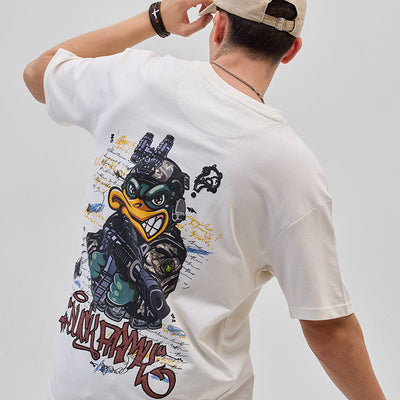 Duck Army White Oversized Fit T-Shirt