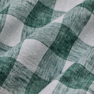Green Checks Linen Blend Shirt
