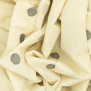 White Handloom Venkatagiri Cotton Saree With Coin Motifs