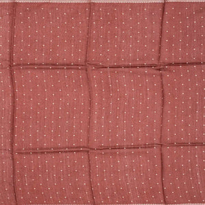 Rust Handwoven Printed Tussar Silk Saree With Bird Motifs-Rust