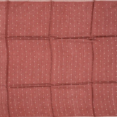 Rust Handwoven Printed Tussar Silk Saree With Bird Motifs-Rust