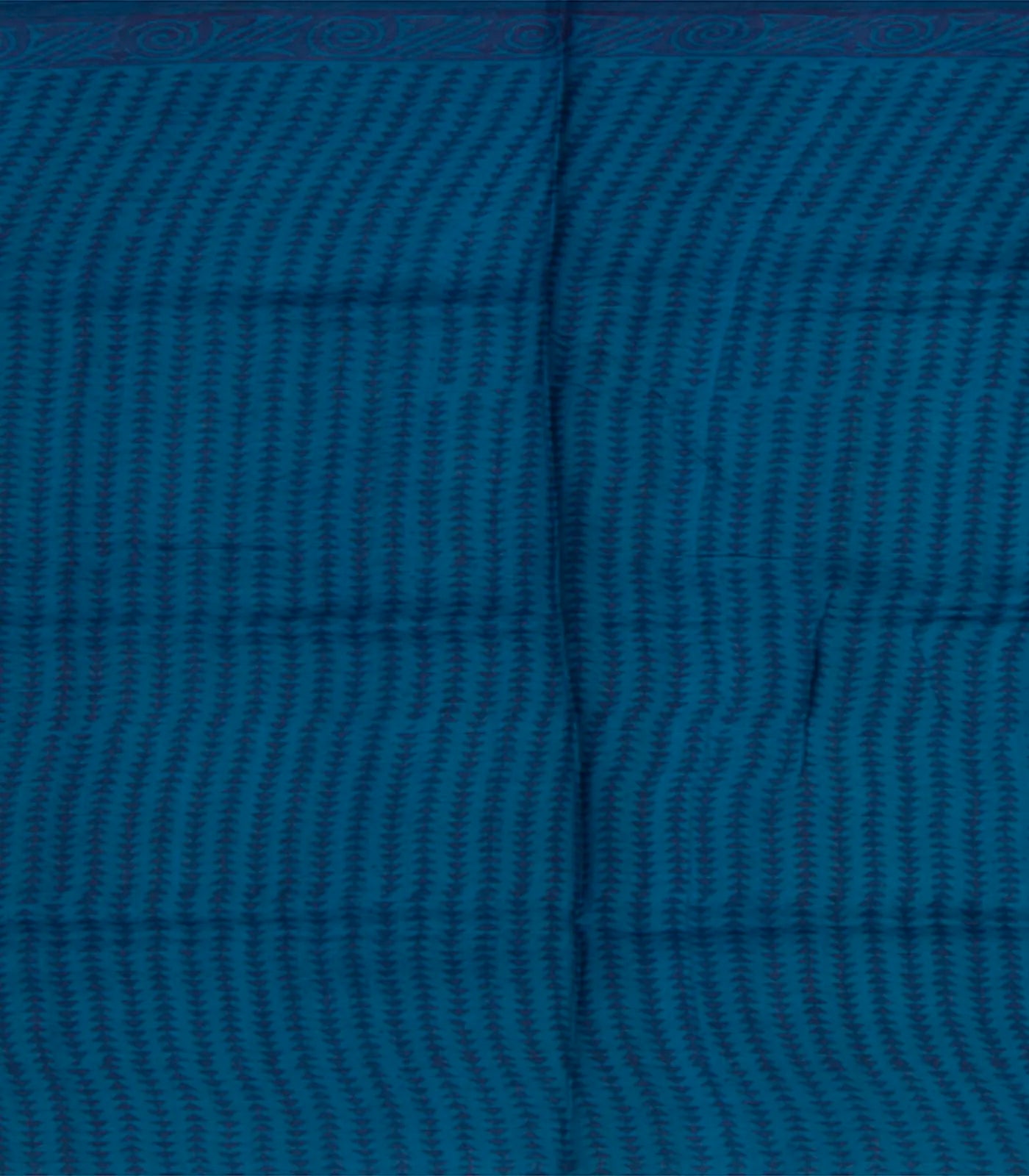 Beige Handwoven Printed Tussar Silk Saree With Vine Motifs & Contrast Blue Pallu-Beige