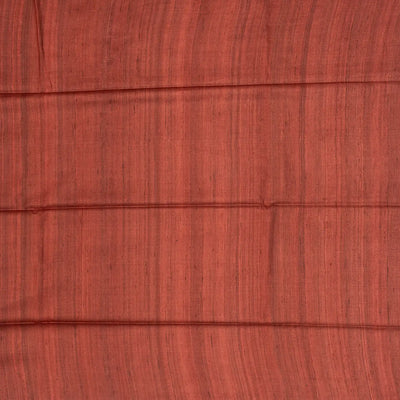 Coral Red Handloom Tussar Silk Saree With Printed Tribal Motifs