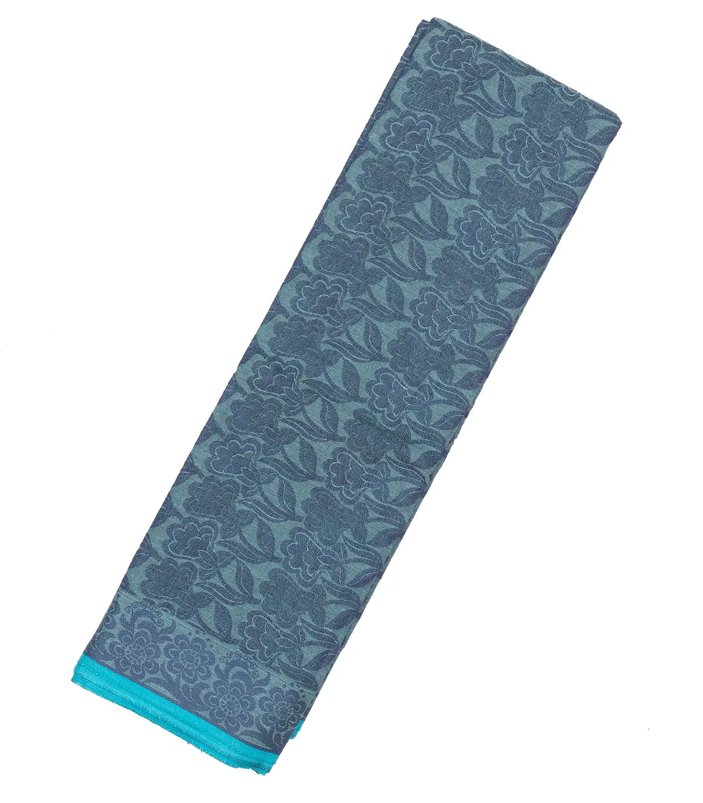 Shadow Green Bengal Cotton Saree With Floral Motifs