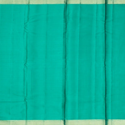 Olive Green Handloom Kanchipuram Silk Saree With Floral Vine Motifs