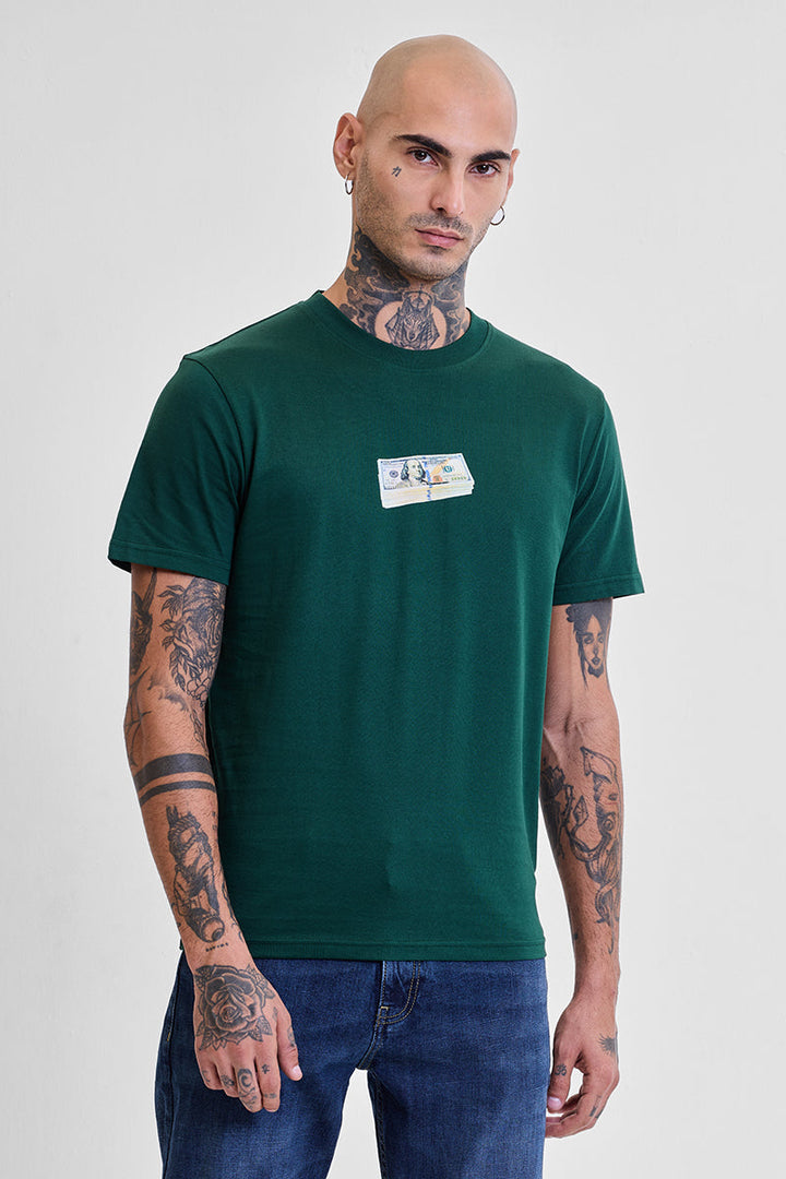 Grass is Greener Green Graphic Print Slim Fit T-Shirt