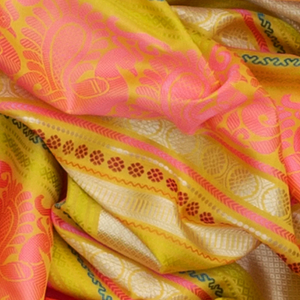 Lime Yellow Handloom Chirala Soft Silk Saree With Annam Motifs-Yellow