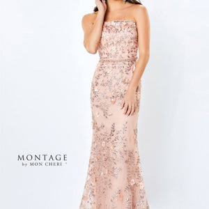 Montage 118961 Long Metallic Lace Evening Mother of the Bride Dress