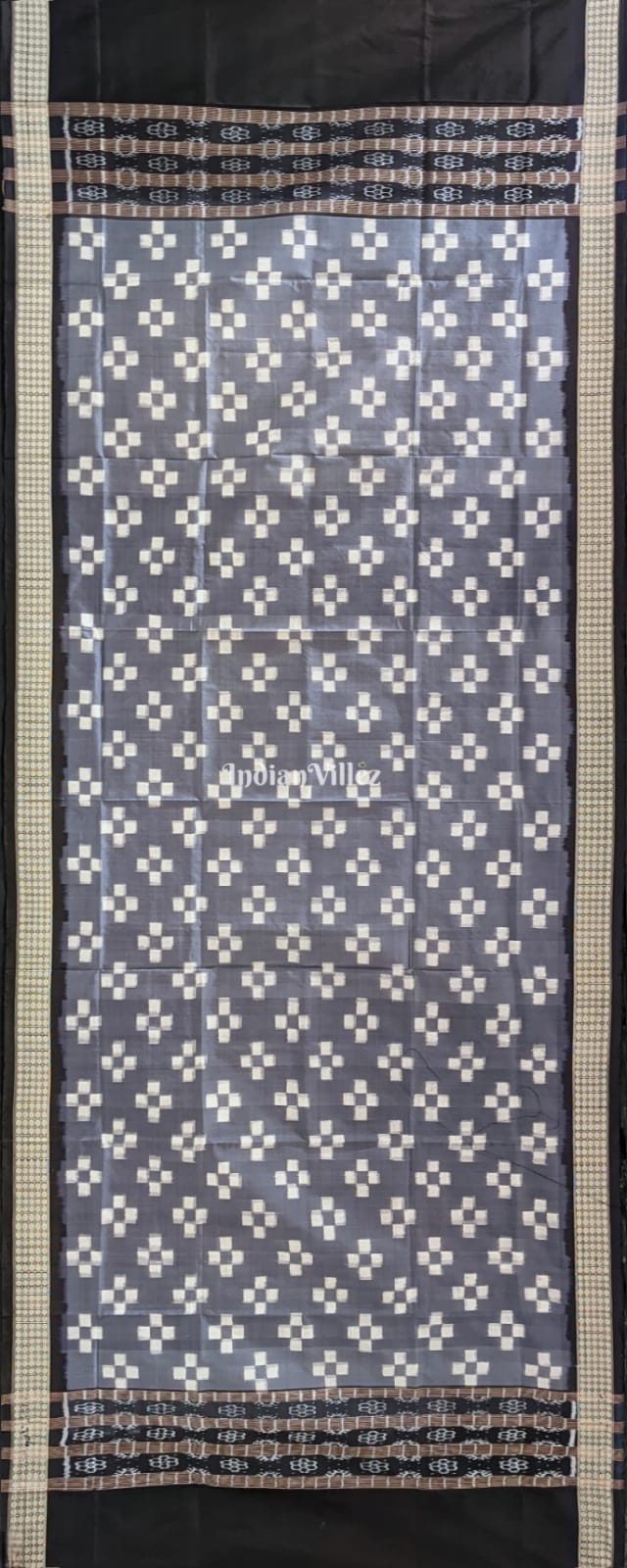 Gray Pasapali Pure Sambalpuri Silk Dupatta