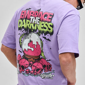 Embrace The Darkness Lavender Oversized T-Shirt