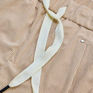 Beige Corduroy Relaxed Fit Trousers