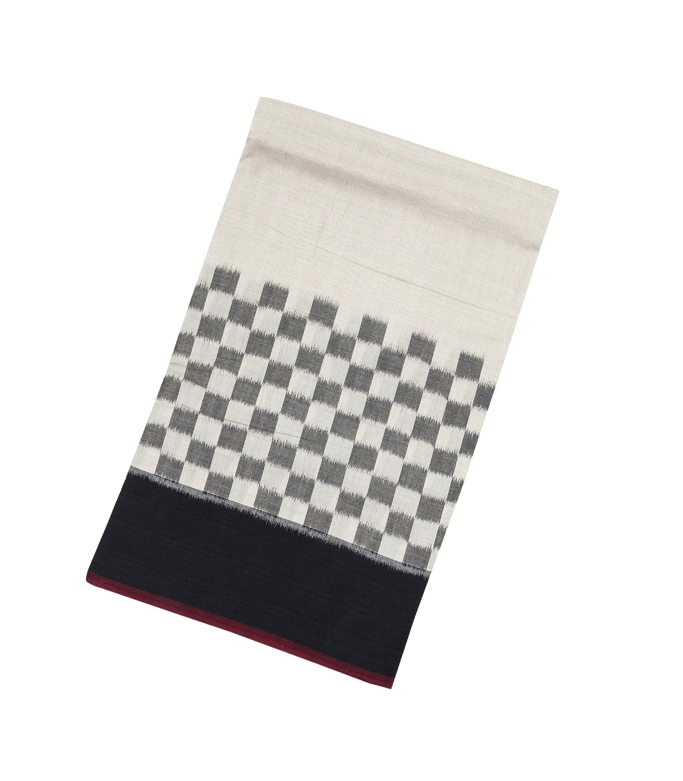 Off White Handloom Orissa Cotton Saree With Contrast Border