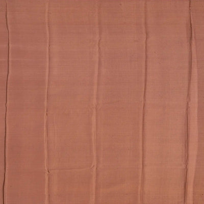 Peach Mysore Crepe Silk Saree With Diagonal Stripes