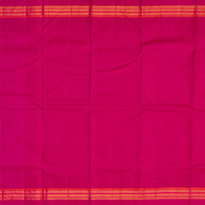 Lavender Handloom Kanchipuram Korvai Silk Saree With Checks