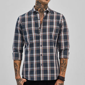 Dark Green Checks Slim Fit Shirt