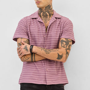 Pink Box Fit Stripes Shirt