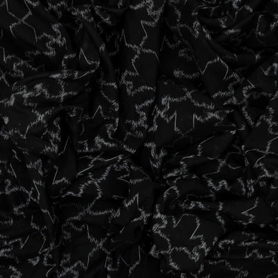 Black Handwoven Orissa Cotton Saree With Tie & Dye Floral Motifs