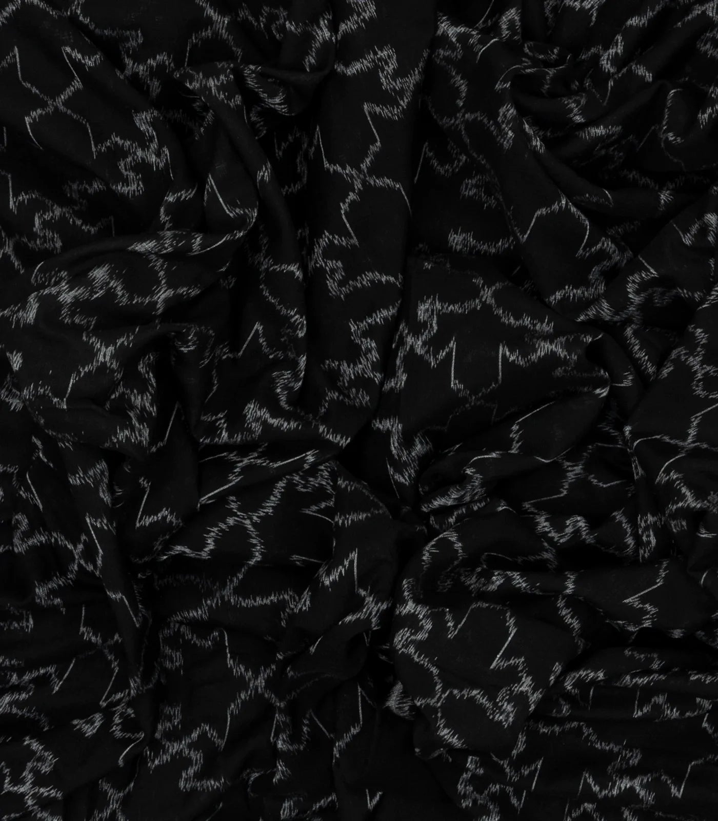 Black Handwoven Orissa Cotton Saree With Tie & Dye Floral Motifs