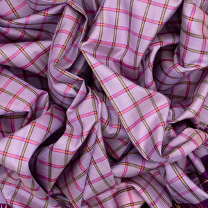 Lavender Handloom Kanchipuram Korvai Silk Saree With Meena Checks