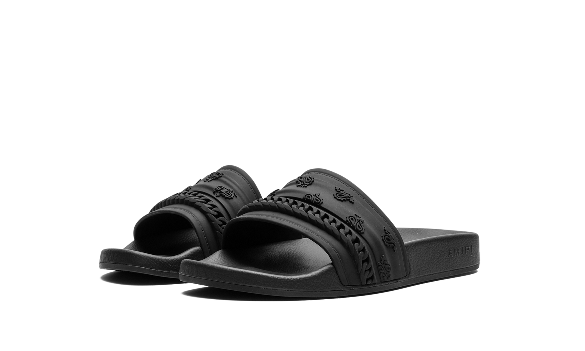 Amiri Bandana Moulded Slides Black Black