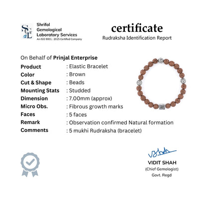Rudraksha with Om Namah Shivay Silver Beads Bracelet