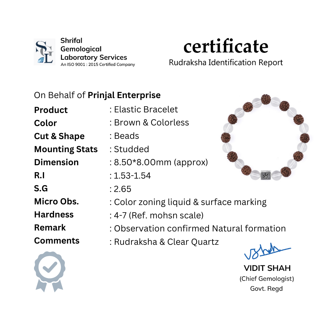 Rudraksha with Spatik Beads Bracelet