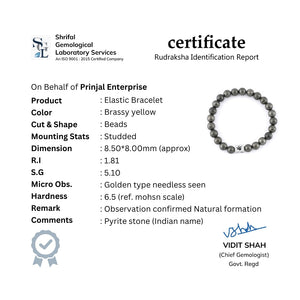 Pyrite Stone Beads Bracelet