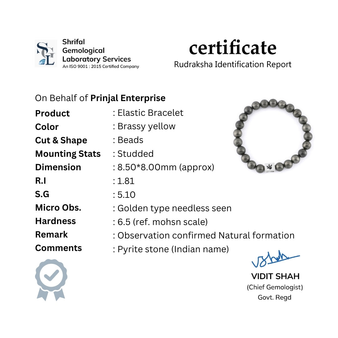 Pyrite Stone Beads Bracelet
