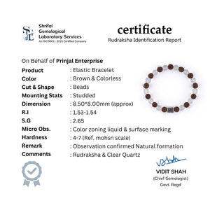 Rudraksha with Spatik Diamond Cut Beads Bracelet