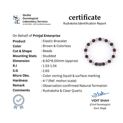 Rudraksha with Spatik Diamond Cut Beads Bracelet