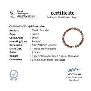 Rudraksha with Om Silver Beads Bracelet
