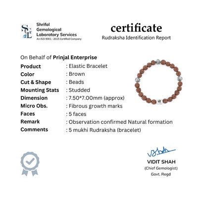 Rudraksha with Om Silver Beads Bracelet
