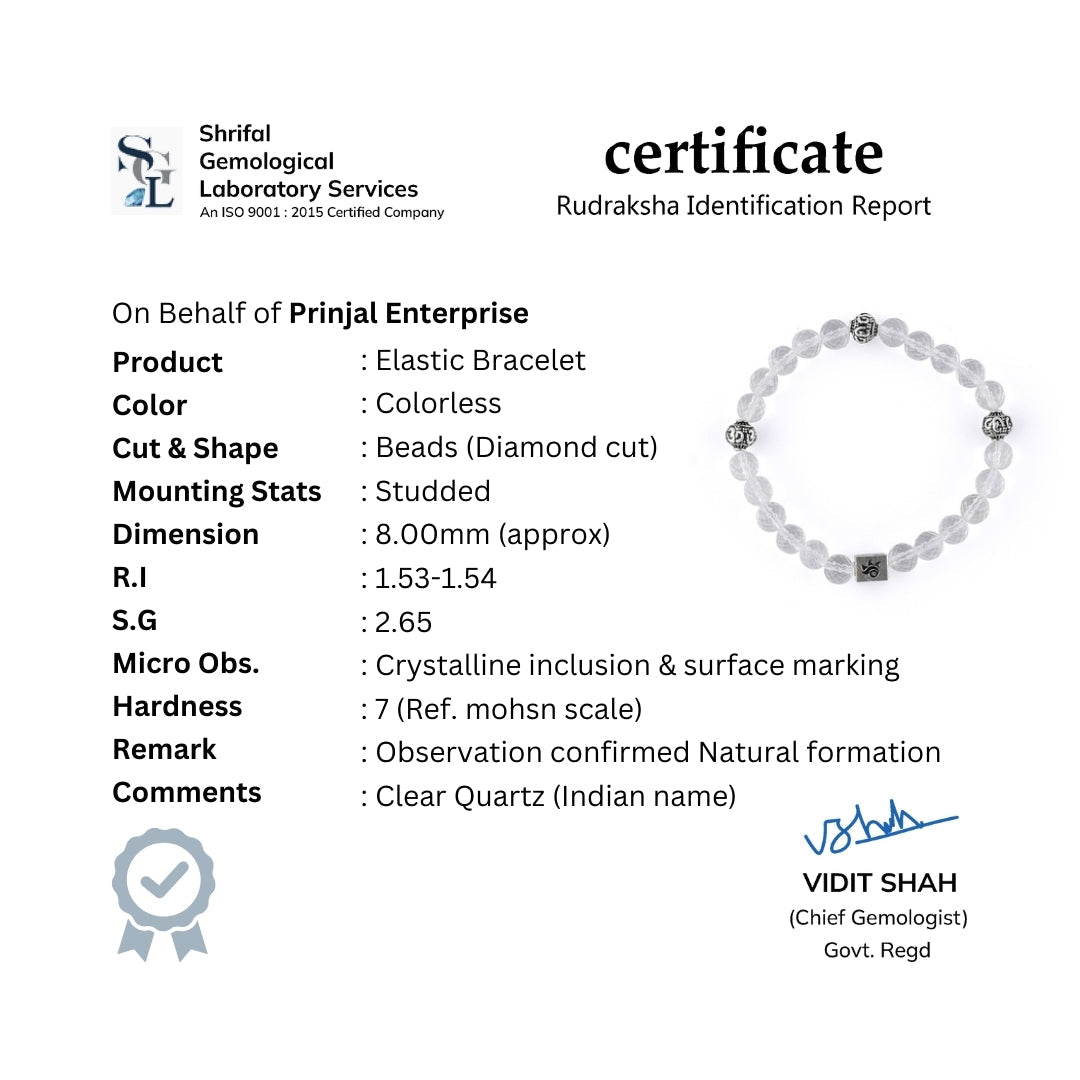 Spatik Diamond Cut Beads with Om Silver Beads Bracelet