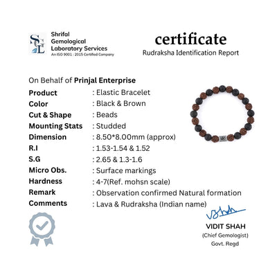Rudraksha with Lava Beads Bracelet